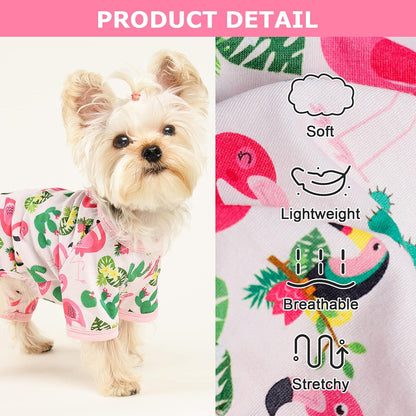 Dog Pajamas Pjs Summer Dog Clothes for Small Dogs Girl - Boy - Medium Size Dogs, Soft Stretchy