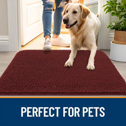 OLANLY Dog Door Mat for Muddy Paws 44x24, Absorbs Moisture and Dirt, Absorbent Non-Slip Washable
