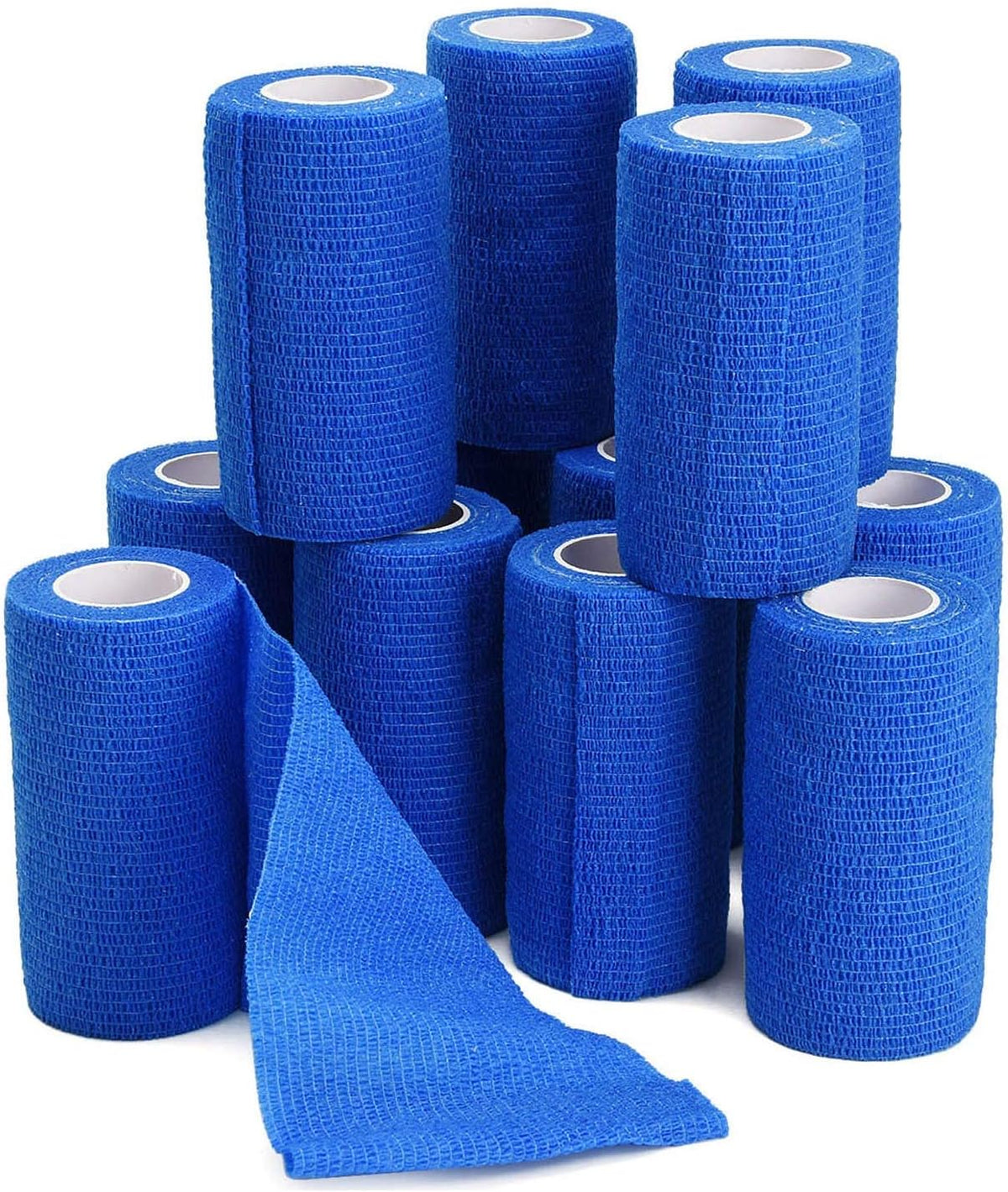 TOBWOLF 12PCS Self Adhesive Bandage, 4" x5yd / 10cmx4.5m Elastic Cohesive Bandage Wrap Athletic