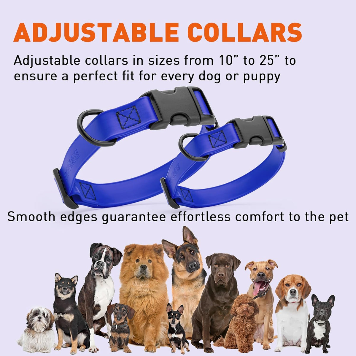 Dogline Biothane Waterproof Dog Collar with Quick Release Buckle Strong Coated Nylon Webbing with