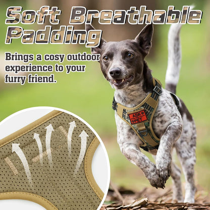 rabbitgoo Tactical Dog Harness for Large Dogs, No Pull Military Service Vest with Handle & Molle