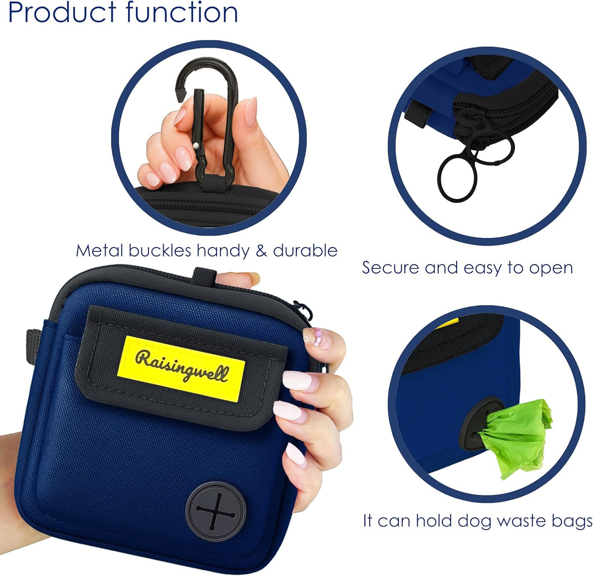 Dog Treat Pouch for Pet Walking and Training with Clicker, Poop Bags and Three Bags Design Small