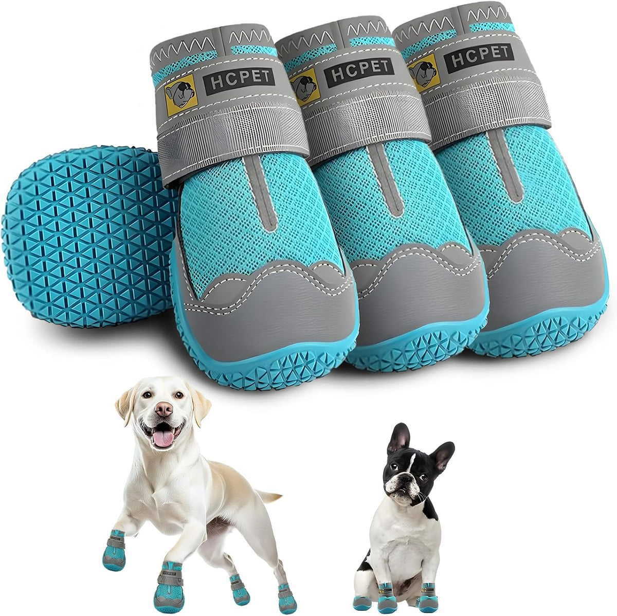 Hcpet Dog Shoes for Large Dogs, Breathable Dog Booties for Small Medium Dogs, Anti-Slip Dog Boots &