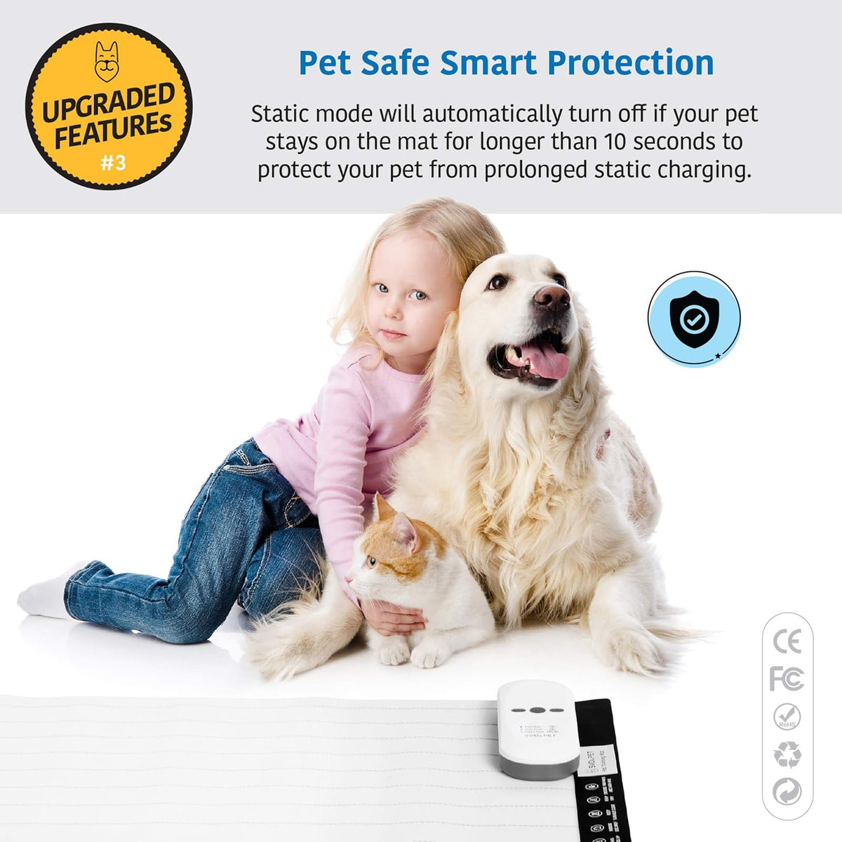 SVD.PET Pet Training Mat with Tester, 60" X 12", Pet Shock Pad, Dogs & Cats Electronic Repellent