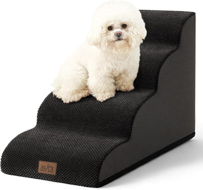Dog Stairs for Small Dogs 19.7" H, Curved Dog Step for Puppy, Older or Cat, Medium Pet Ramp for