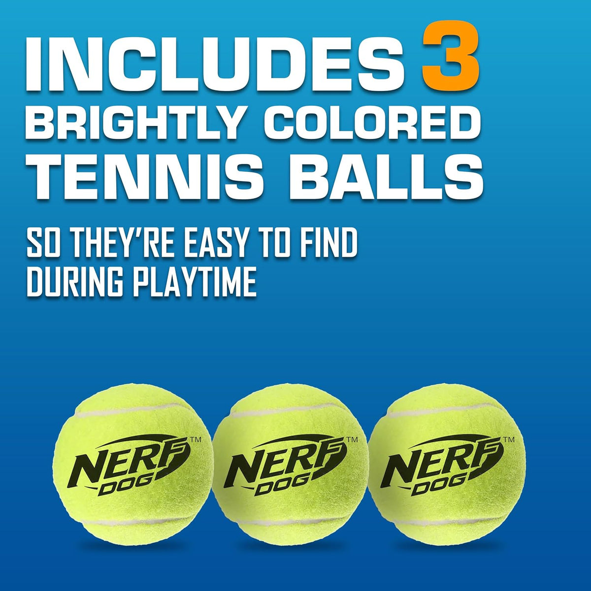Nerf Dog Tennis Ball Blaster Dog Toy Gift Set, Tennis Ball Dog Fetch Toy Launches up to 50 ft, Dog