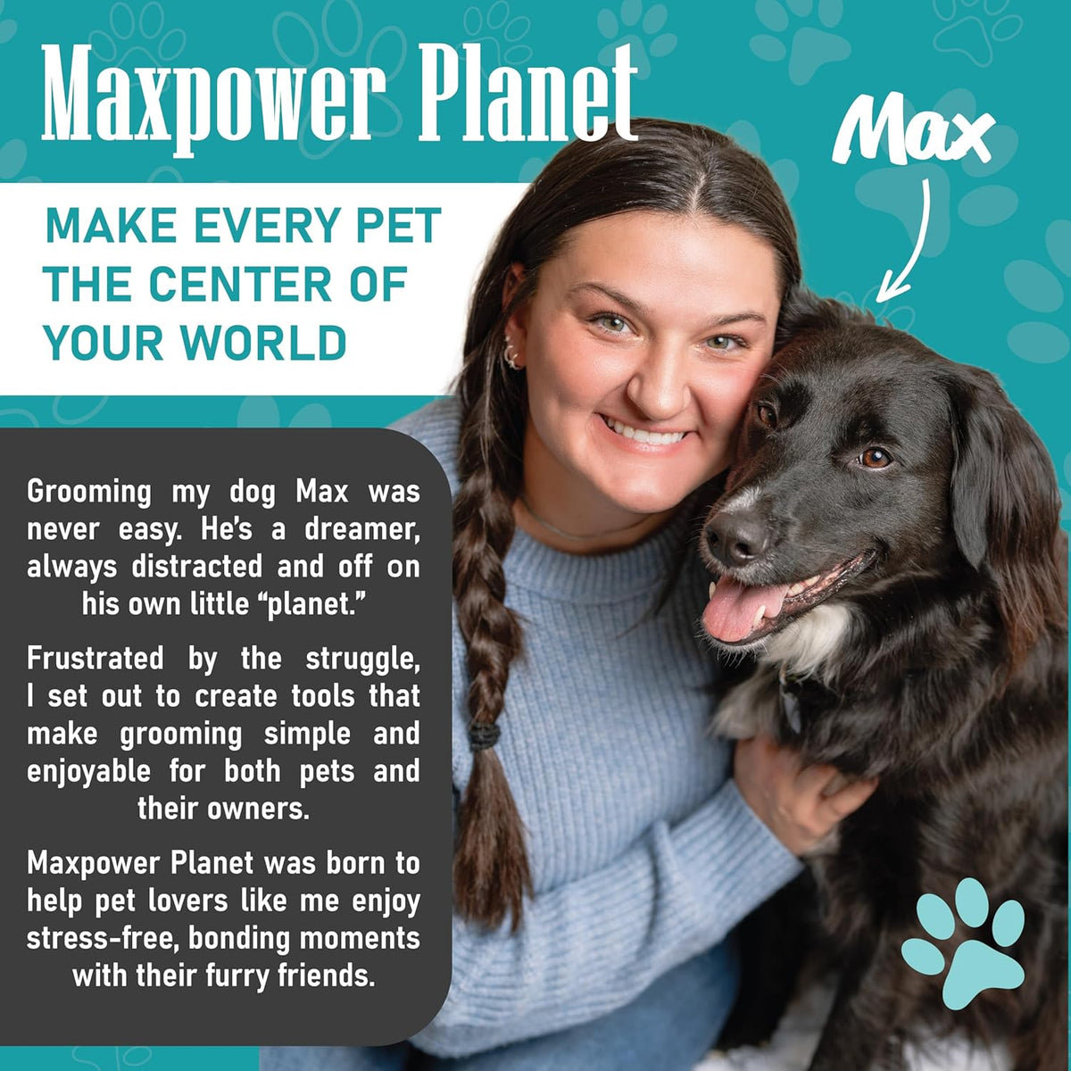 Maxpower Planet Original Pet Grooming Rake - Double-Sided Deshedding Dematting Tool, Undercoat Rake