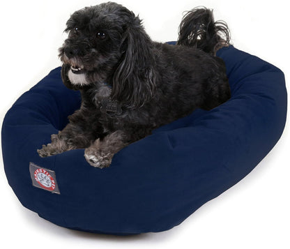 Majestic Pet 24 Inch Suede Calming Dog Bed Washable 24x19x7 (Inch) – Cozy Soft Round Donut Dog Bed