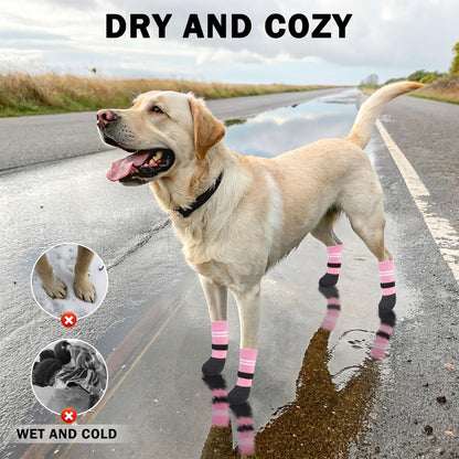 SCENEREAL Anti Slip Dog Boots & Paw Protectors for Hardwood Floor, Extended Dog Socks to Prevent