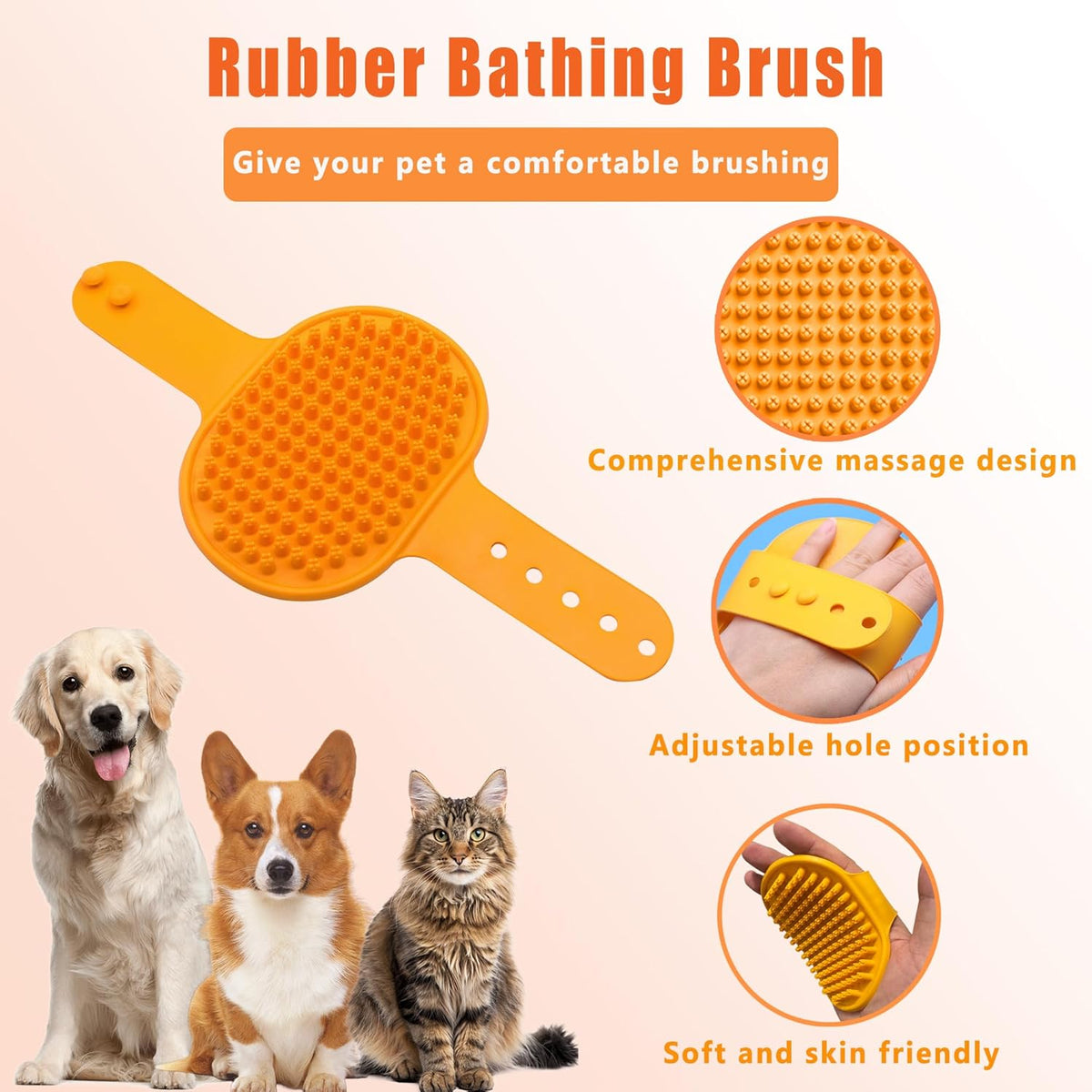 Cat Grooming Brush Kit 6 Tools - Deshedding & Dematting for Long/Short Hair, Self-Cleaning Slicker
