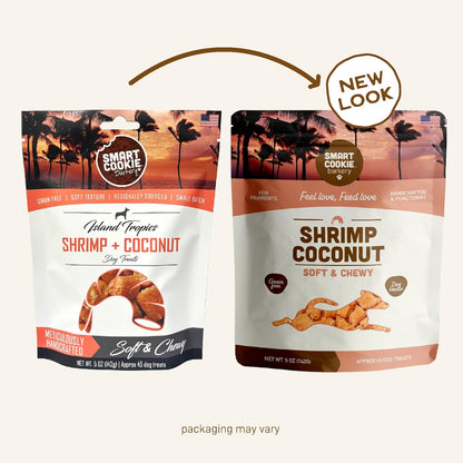 Smart Cookie All Natural Soft Dog Treats - Shrimp & Coconut - Healthy Dog Treats for Allergies