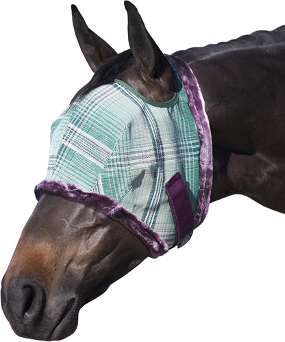 Kensington Fly Mask with Fleece Trim for Horses — Protects Face and Eyes Helps Block Sun Rays While