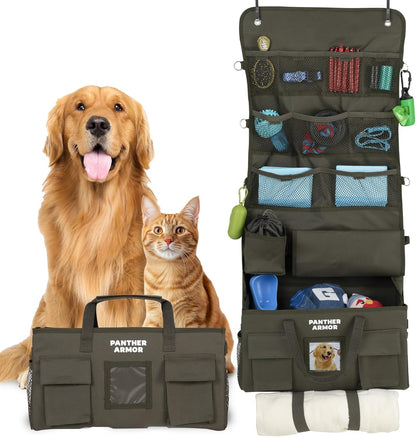 Panther Armor Dog Travel Bag Hanging Dog Organizer & Pet Storage Tote Bag for Supplies | Waterproof