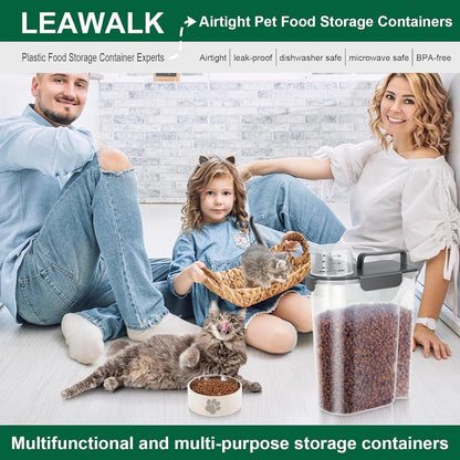 5-7Lbs Cat Dog Storage Container, Portable Pet Food Containers with Upgraded Large Spout and Cup