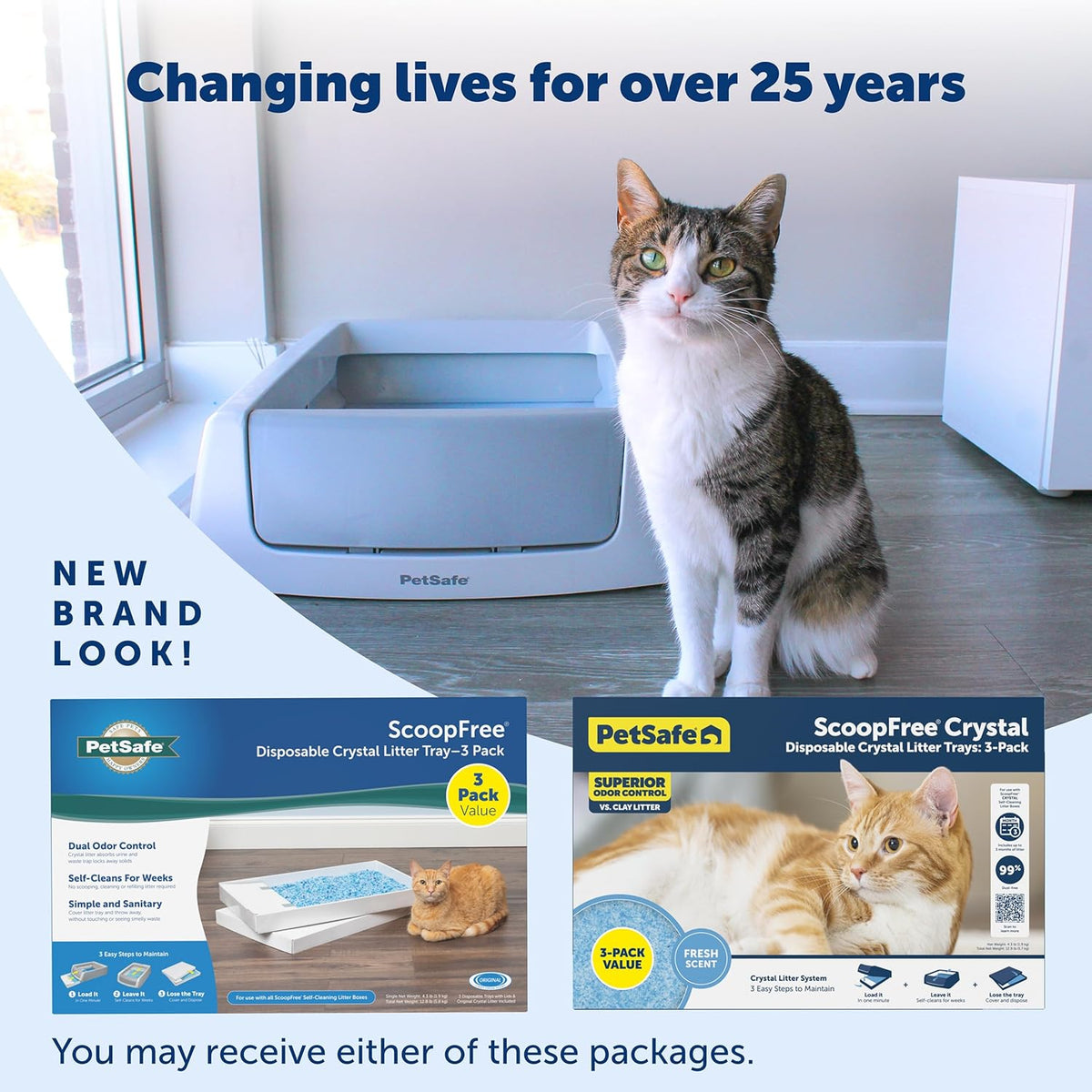 PetSafe ScoopFree Disposable Crystal Cat Litter Tray - Easy Cleaning Box - Refill Tray for Electric