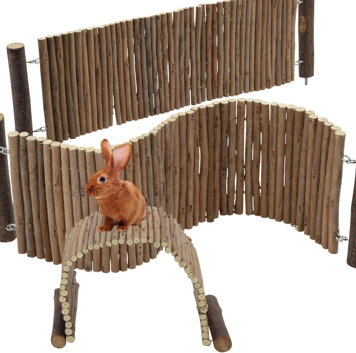 Hamster Bridge,Rat Long Bendy Bridge Wooden Climbing Ladder Cage Accessories for Syrian Hamster