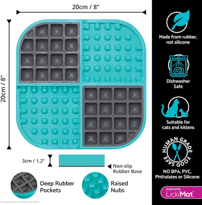 LickiMat Slomo, Cat Slow Feeder Lick Mat, Boredom Anxiety Reducer; Perfect for Food, Treats