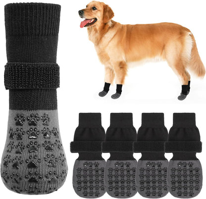 SCENEREAL Dog Socks to Prevent Licking Paws for Hardwood Floors Anti Slip, Dog Grippy Socks Shoes