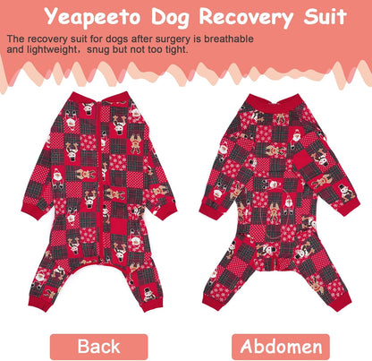 Yeapeeto Dog Onesie Surgery Recovery Suit for Large Medium Bodysuit Dogs Pajamas PJS Full Body for