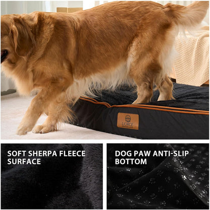 Orthopedic Memory Foam XXL Dog Bed - 6" Thick Beds for Extra Large Sized Dog - Waterproof Removable