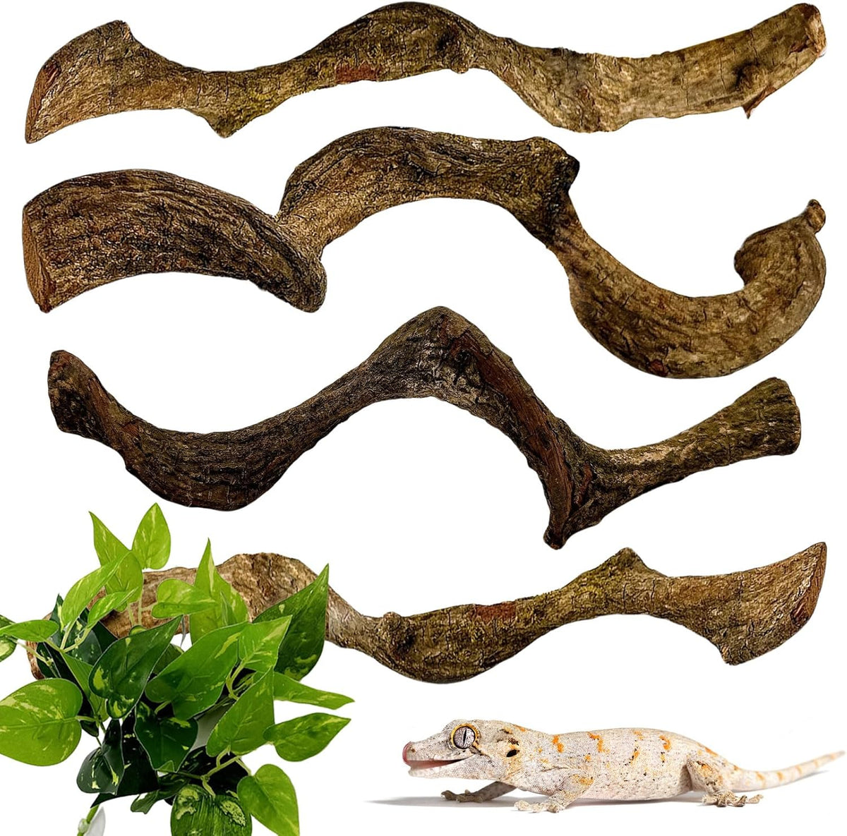 BNOSDM 4Pcs Reptile Climbing Branches Decor,Snake Climbing Branch,Gecko Climb Wood,Lizard Forest