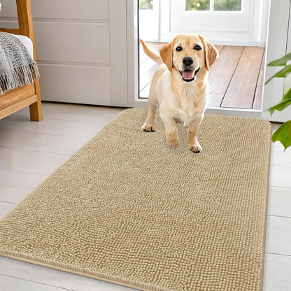 OLANLY Dog Door Mat for Muddy Paws 44x32, Absorbs Moisture and Dirt, Absorbent Non-Slip Washable