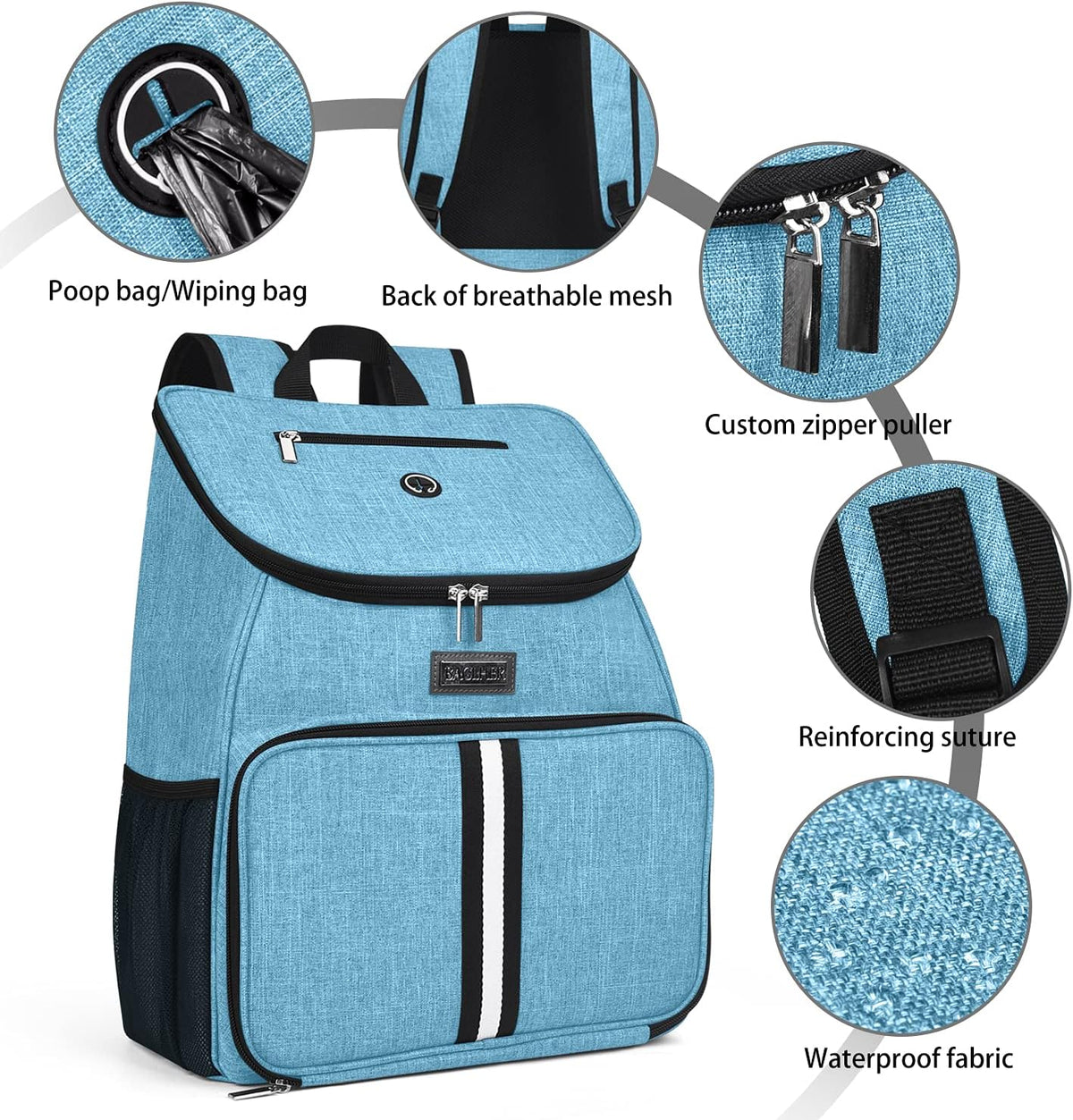 BAGLHER丨Dog Travel Bag, Airline Approved Pet Supplies Backpack, Dog Travel Backpack with 2 Silicone