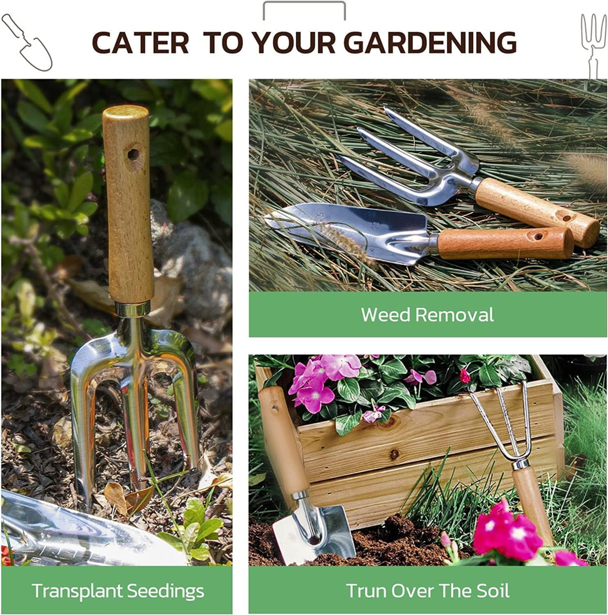 Gardening Tools 9-Piece Heavy Duty Garden Hand Tools with Fashion and Durable Garden Tools