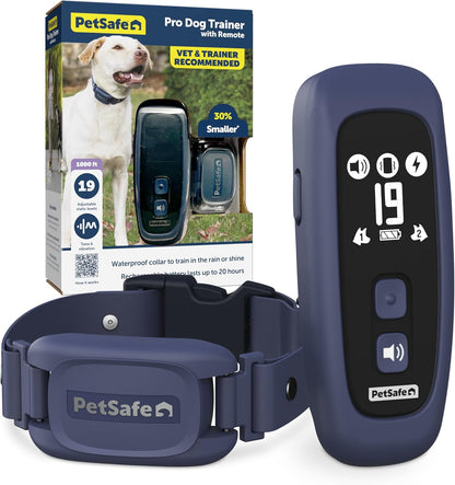 PetSafe Pro Dog Trainer with Remote – Waterproof Training Collar – 1000 ft Range – Tone, Vibration
