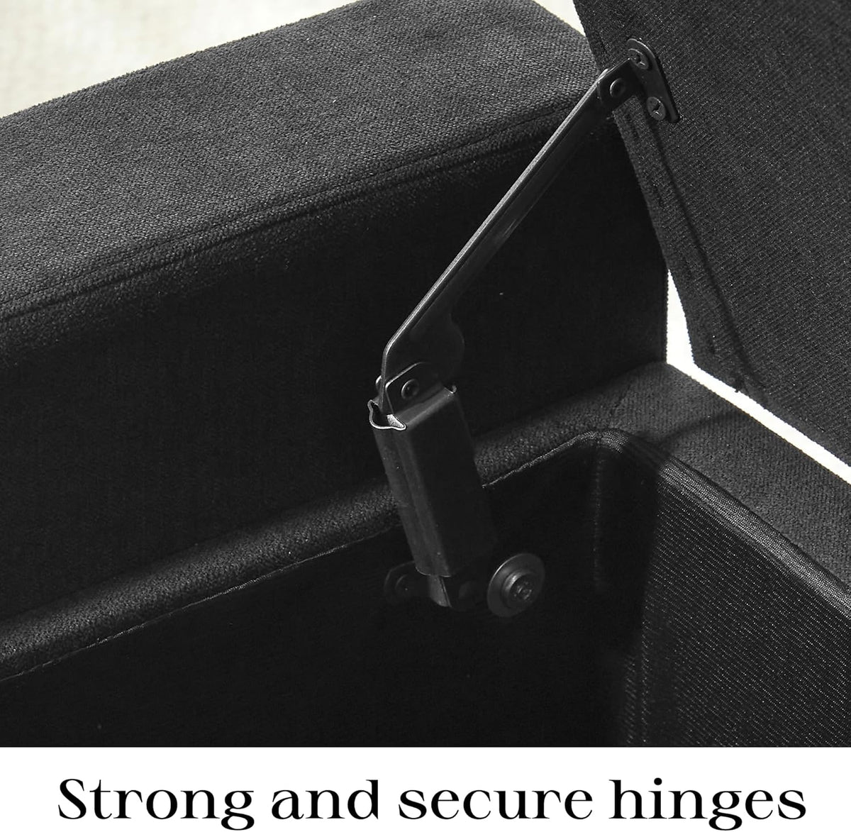 Ottoman with Storage, 48.8" Fabric Storage Ottoman Bench with Hinge, Bedroom Bench, Upholstered