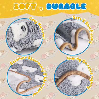 6 Pcs Guinea Pig Bedding Cage Liners Small Animal Flannel Blankets Sleep Mat Absorbent Reusable Pet