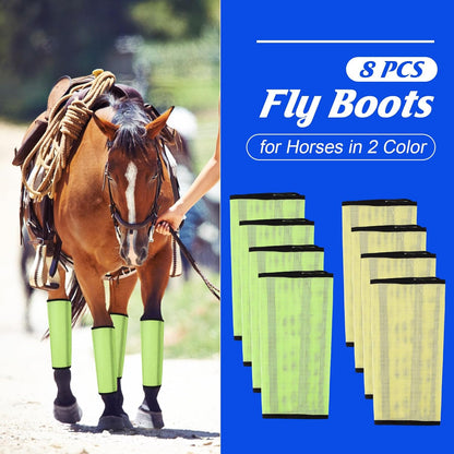 8 Pcs Mesh Fly Boots for Horse Breathable Mesh Horse Boots Protective Horse Leg Wraps Horse