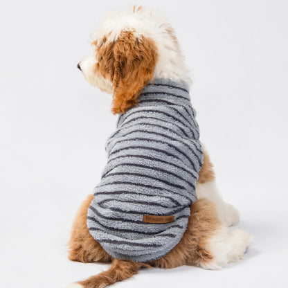 Fitwarm 2 Pack Striped Fleece Dog Sweater, Warm Winter Dog Clothes for Small Dogs Boy Girl, Fuzzy