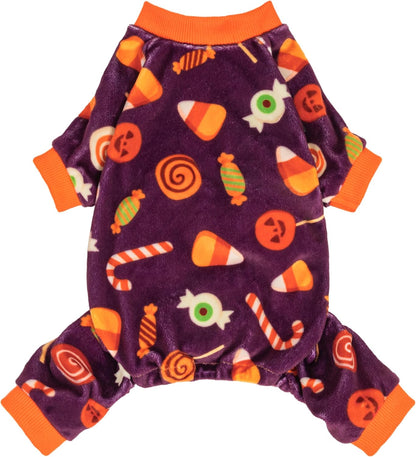 Fitwarm Halloween Candy Dog Pajamas, Funny Costumes for Small Dogs Boy Girl, Pet Outfit, Purple