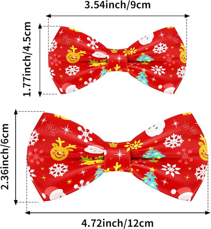 PET SHOW 10 Pack Christmas Big Dog Bow Ties for Large Medium Dogs Sliding Collar Attachments Xmas