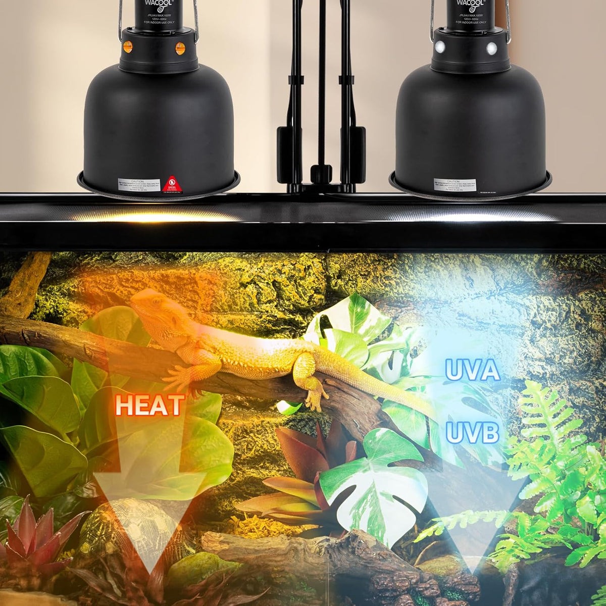Reptile Light Fixture 2 Pack, 5.5 in Deep Dome Reptile Heat Lamp Fixture, Optical Reflection