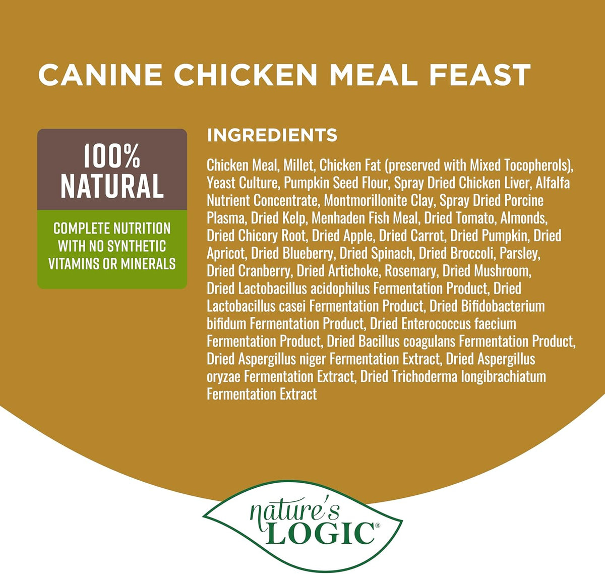 NATURE'S LOGIC Dry Dog Food - 100% Natural - No Synthetics - for All Ages, Sizes, Breeds - Free