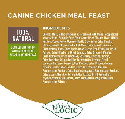 NATURE'S LOGIC Dry Dog Food - 100% Natural - No Synthetics - for All Ages, Sizes, Breeds - Free