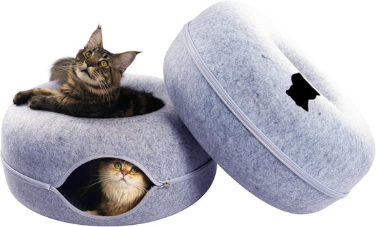 CATTASAURUS Peekaboo Cat Cave for Multiple & Large Cats Up to 30-45 Lbs, Scratch Detachable &