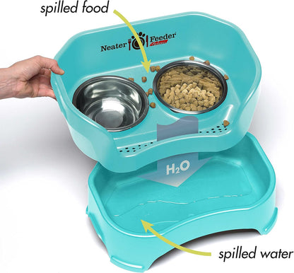 Neater Feeder Deluxe Mess Proof Dog Bowls Elevated for Large Dogs – Made in USA – No Spill Raised