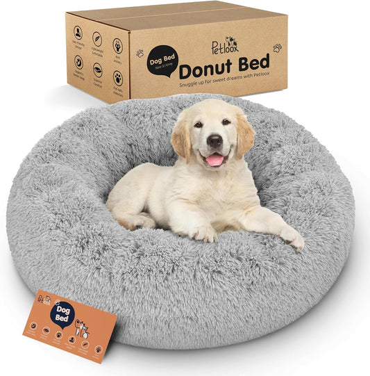 Donut Dog Bed - Premium Comfort for Anxiety Relief - Fluffy & Calming Design with Ultra-Plush