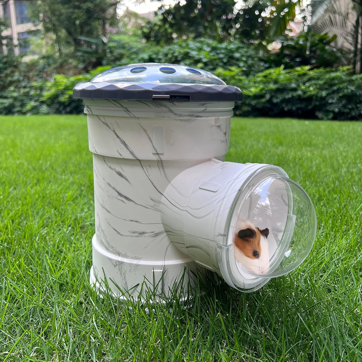 Hamster Carrier Cage, Marble Print Anti-bite and Chewproof Design, Table Chinchillas Cage for Small
