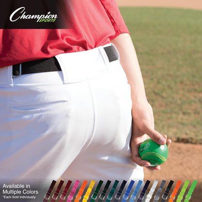 Champion Sports Baseball/Softball Uniform Belt, Comfort Stretch Fit Durable Syntex Tab - Youth &