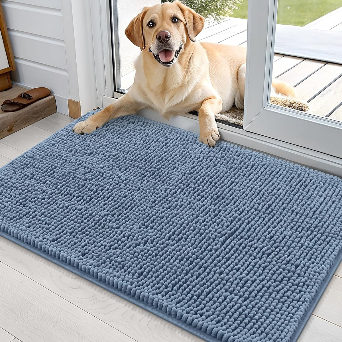 OLANLY Dog Door Mat for Muddy Paws 36x24, Absorbs Moisture and Dirt, Absorbent Non-Slip Washable