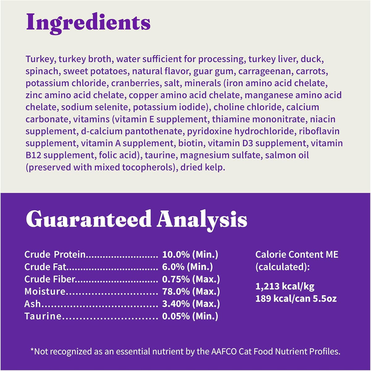 Halo Wet Cat Food Turkey & Duck Recipe, Grain Free Wet Cat Pate, Canned Cat Food for Extra