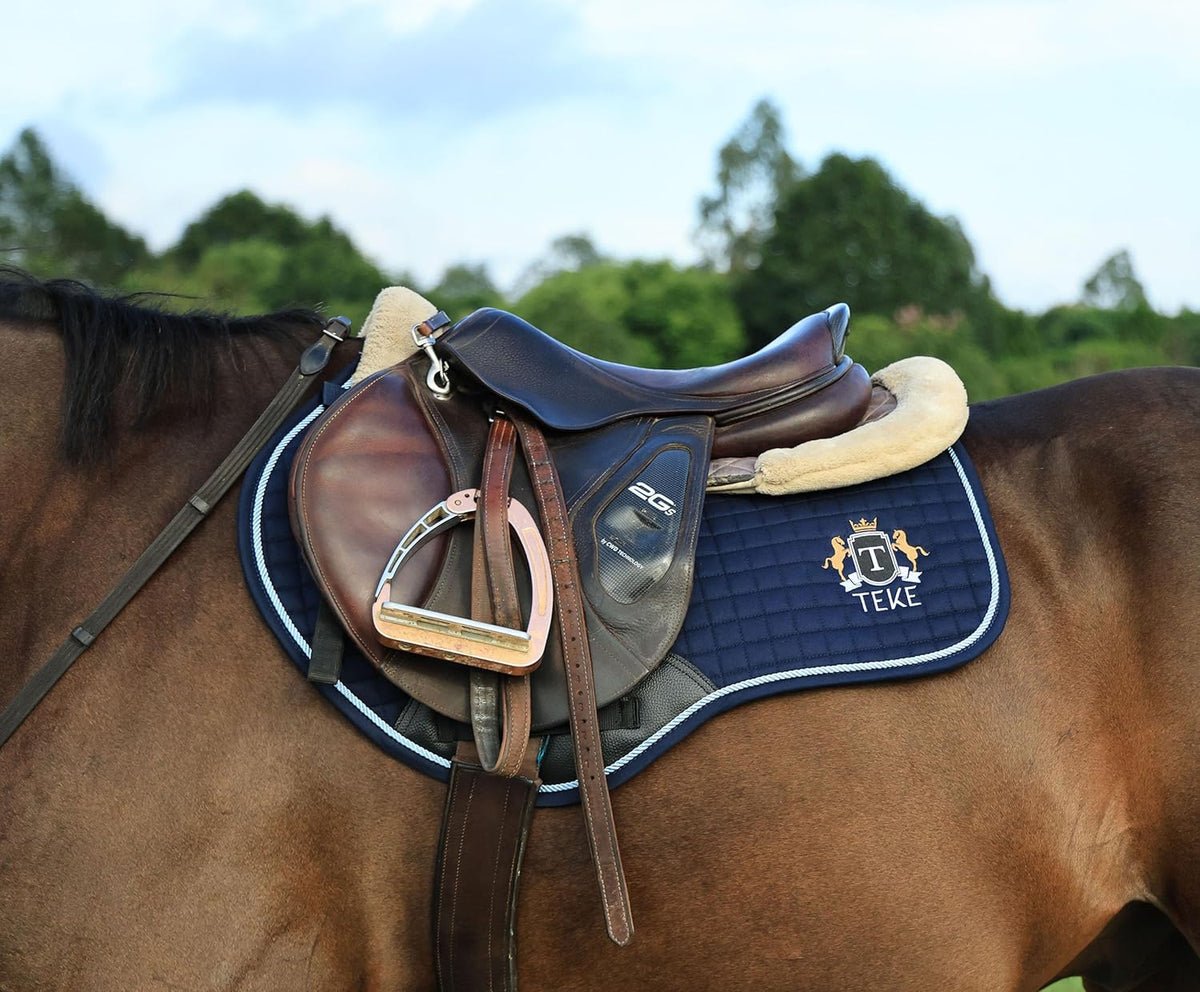 T TEKE Close Contact Saddle Pads,100% Cotton English Saddle Pads for Horses with Moisture-Wicking