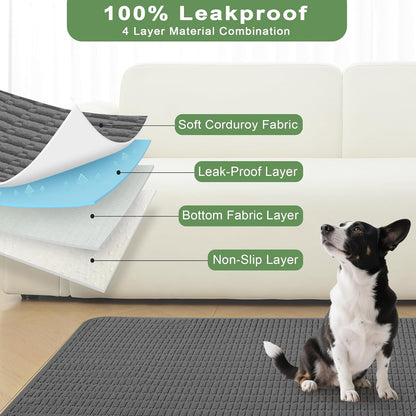 Washable Pee Pads for Dogs, 2 Pack Reusable Puppy Pads Dog Pads, Non-Slip Dog Pee Pads, Leakproof