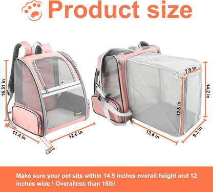 Texsens Innovative Traveler Bubble Backpack Pet Carriers with Upgraded Breathable & Expandable Tent