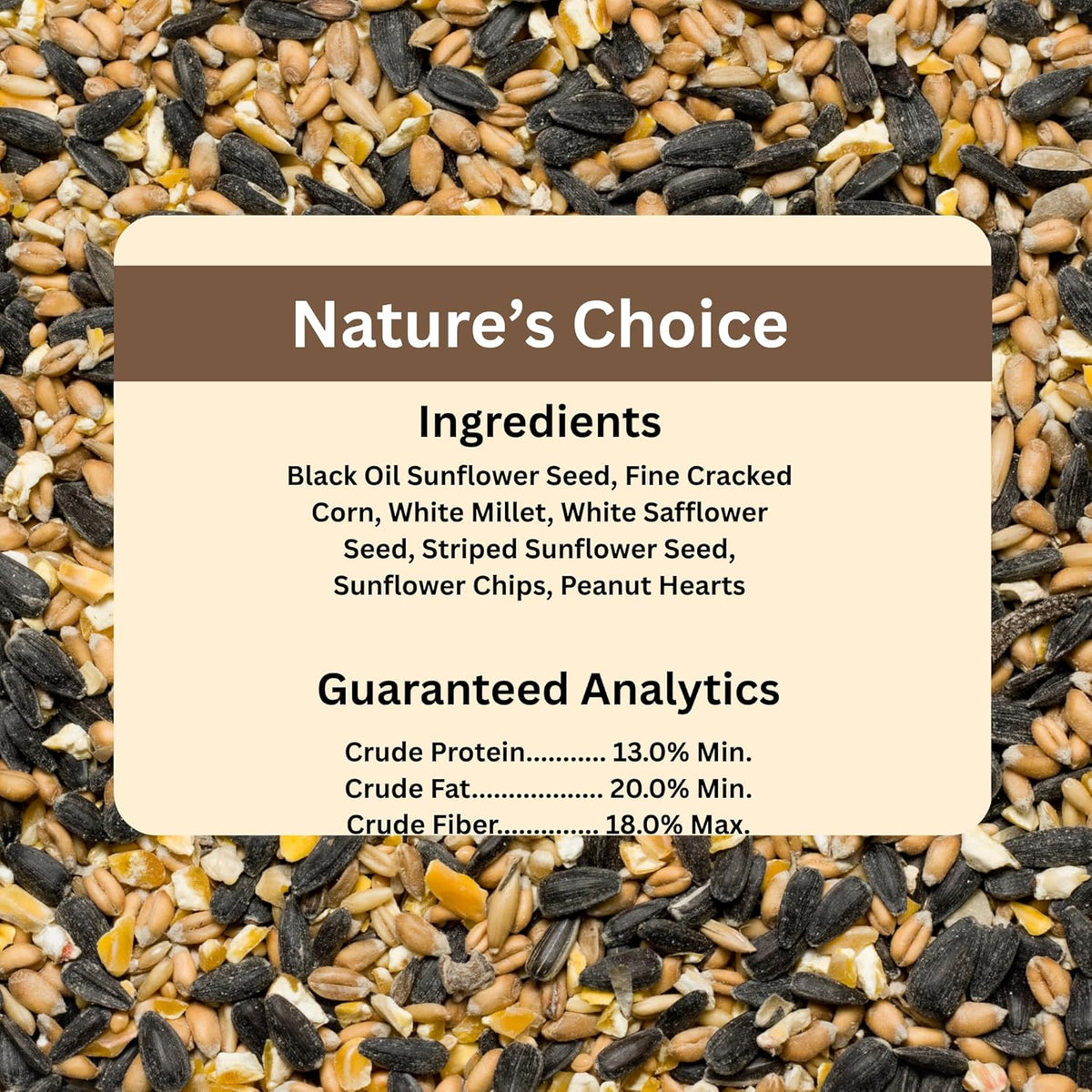 Blue Seal Nature's Choice Wild Bird Seed | High Energy Blend, Sunflower and White Safflower Seeds
