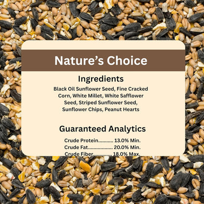 Blue Seal Nature's Choice Wild Bird Seed | High Energy Blend, Sunflower and White Safflower Seeds
